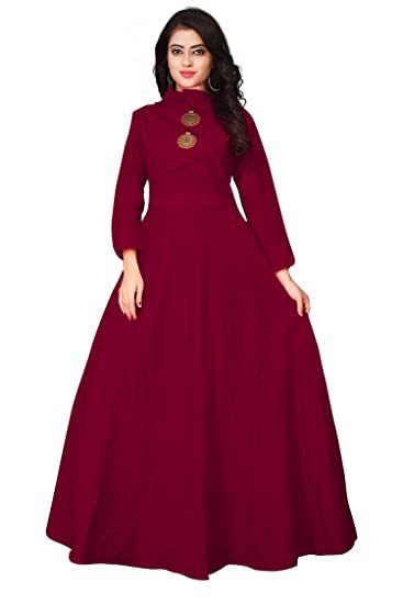 Leriya Fashion Women's Rayon Anarkali Gown Type Kurta/Kurti